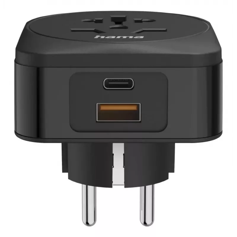 Hama 00223460 Αντάπτορας βύσματος ρεύματος Type E/F Hybrid Universal Μαύρο