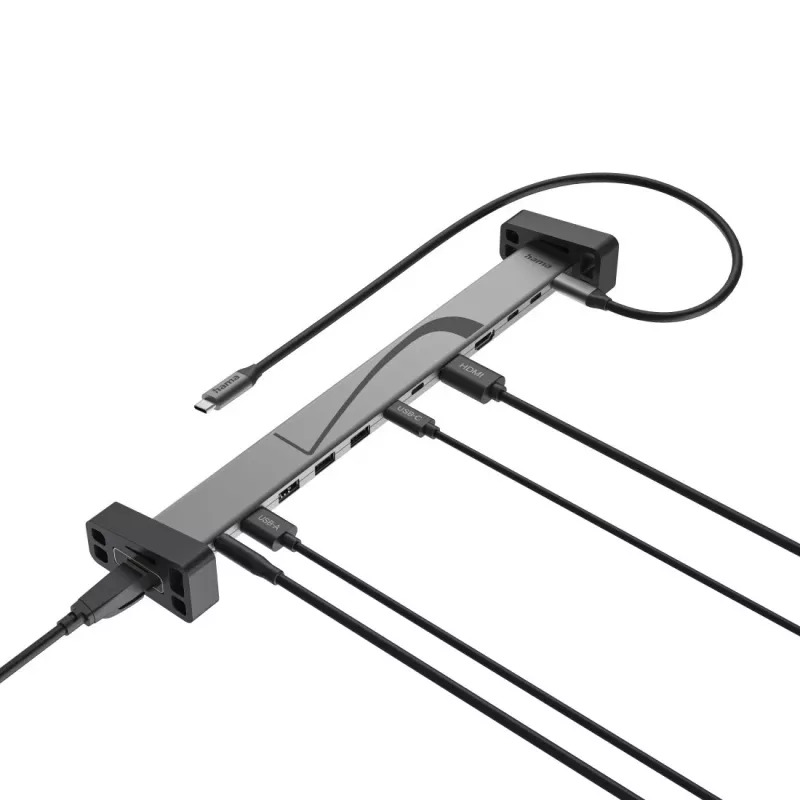 Hama 00200149 Βάση σύνδεσης laptop/πολλαπλών θυρών Docking Μαύρο, Γκρι