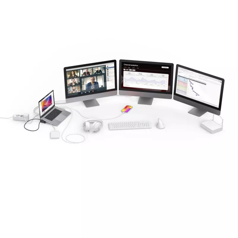 Hama 00200149 Βάση σύνδεσης laptop/πολλαπλών θυρών Docking Μαύρο, Γκρι