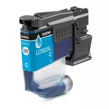 Κασέτα μελάνης Brother LC552XLC, Original Cyan μελάνι pigment, Ατομική συσκευασία, Απόδοση 1500 σελίδες