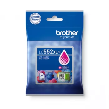 Κασέτα μελάνης Brother LC552XLM Original Magenta, μελάνι με βάση pigment, Απόδοση 1500 σελίδες, Ατομική συσκευασία