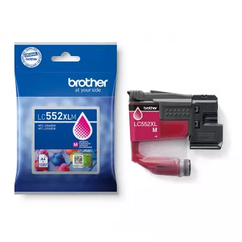 Κασέτα μελάνης Brother LC552XLM Original Magenta, μελάνι με βάση pigment, Απόδοση 1500 σελίδες, Ατομική συσκευασία