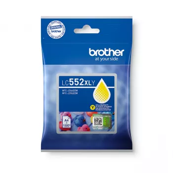 Original Brother LC552XLY Κασέτα μελάνης, Κίτρινο, Με βάση pigment, Ατομική συσκευασία, 1500 σελίδες