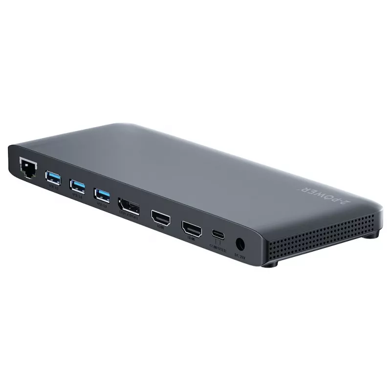 2-Power DOC0117A Σταθμός σύνδεσης/Port replicator laptop Μαύρο