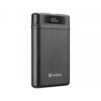 Sandberg Survivor Nano Powerbank 10000, 10000 mAh, Ιόντων λιθίου (Li-Ion), 3,7 V, 20 W, μαύρο