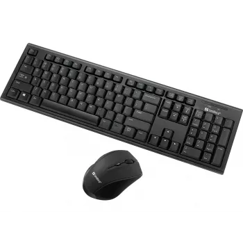 Sandberg Wireless Office DesktopSet INT, ασύρματο, RF ασύρματο, μεμβράνης, QWERTY, μαύρο, με ποντίκι
