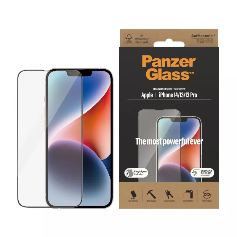PanzerGlass® Προστασία οθόνης iPhone 14 | 13 | 13 Pro | Ultra-Wide Fit με EasyAligner