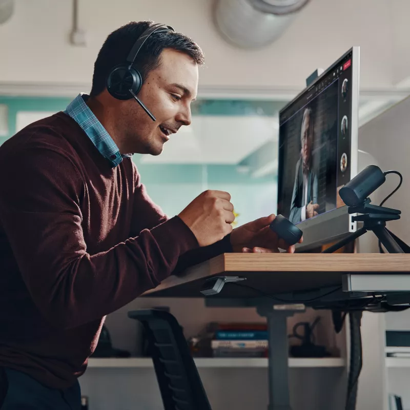Ακουστικά HP Poly Voyager Focus 2 Microsoft Teams Certified USB-C-C + αντάπτορας USB-C/A