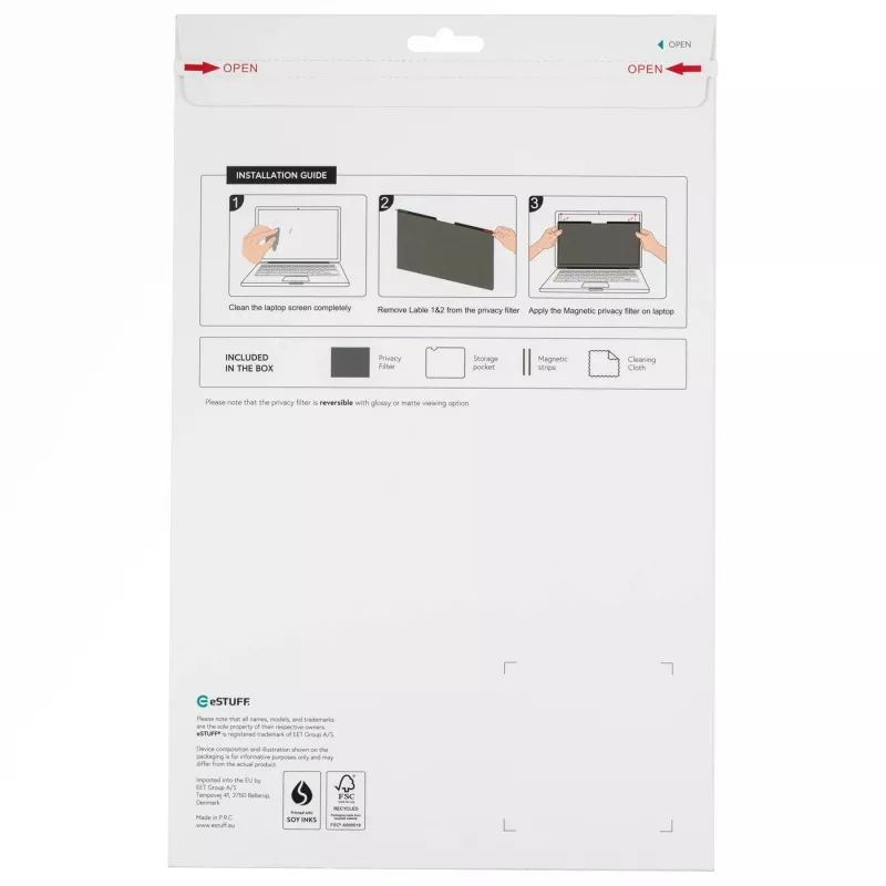 Μαγνητικό φίλτρο απορρήτου οθόνης eSTUFF GLBM16351225 16 inch, 16:10