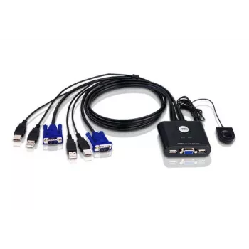 ATEN 2-Port USB VGA KVM Switch, 2048 x 1536 Pixel, QXGA, 0,14 W, μαύρο