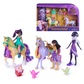Unicorn Academy, Magic Unleashed Adventure Pack, ιδέα πασχαλινού δώρου, περιλαμβάνει κούκλες Sophia, Ava, Ravenzella, μονόκερους Wildstar, Leaf & άλλα