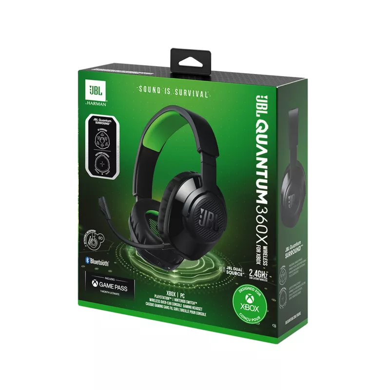 JBL Quantum 360X headset ασύρματο κεφαλόδεσμος gaming USB Type-C Bluetooth μαύρο, πράσινο