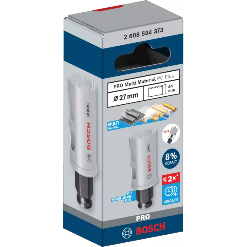 Πριονωτή κορόνα Bosch PRO Multi Material PC Plus 44/27 mm — μεμονωμένο, για δράπανο, Ø27 mm