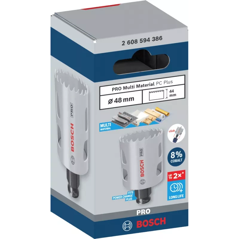 Πριονωτή κορόνα Bosch PRO Multi Material PC Plus 44/48 mm — μεμονωμένο τεμάχιο για δράπανα