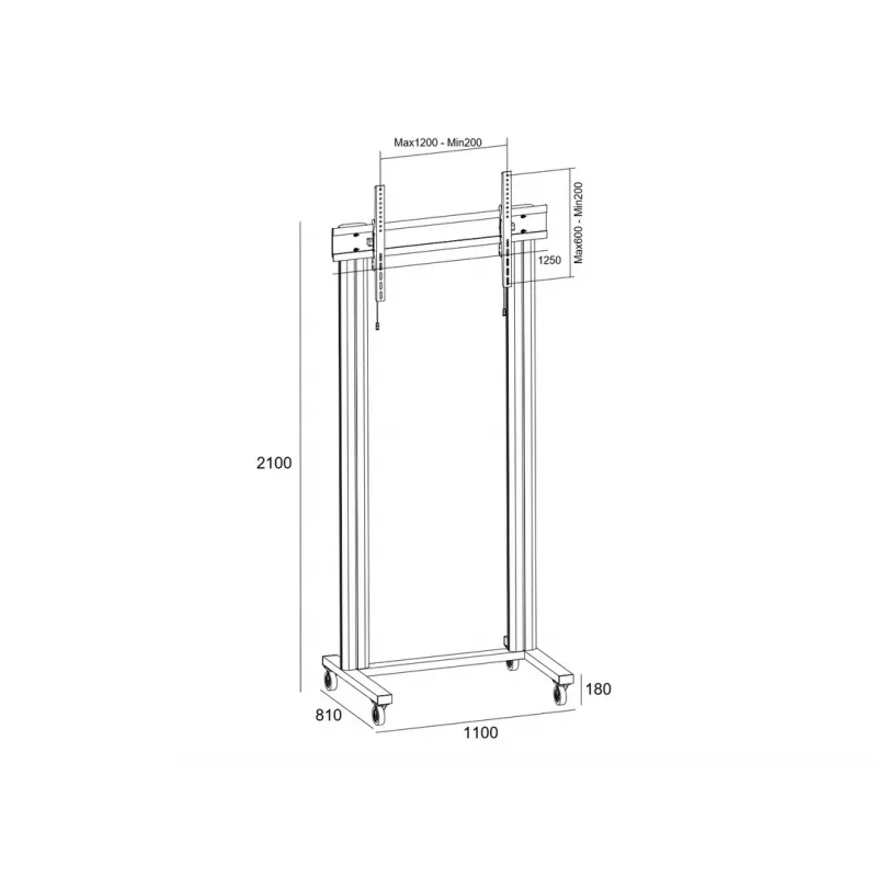 Multibrackets M Public Display Stand 210 Dual Pillar Wheelbase Μαύρο