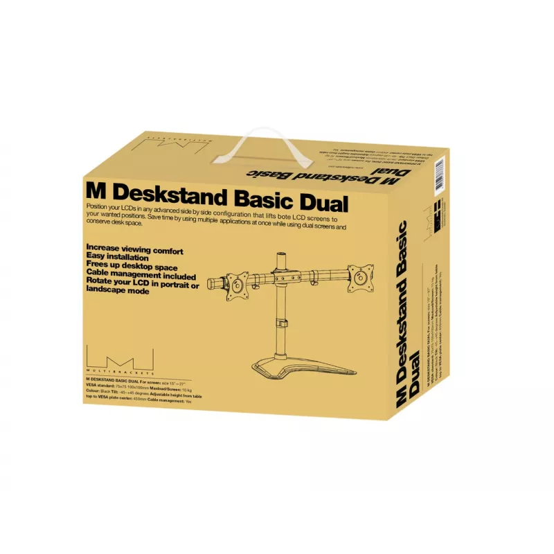 Multibrackets M Deskstand Basic Dual, Ελεύθερο, 16 kg, 38.1 cm (15 ίντσες), 68.6 cm (27 ίντσες), 100 x 100 mm, Μαύρο