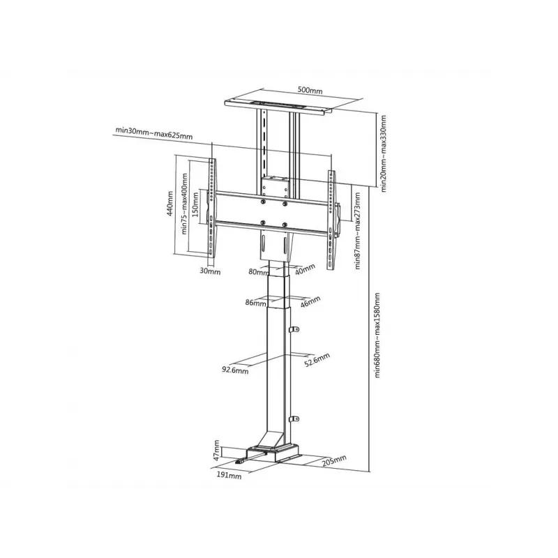 Multibrackets M Μοτοριζόμενη βάση TV Large αντοχή 50 kg οθόνες 37-65 ιντσών