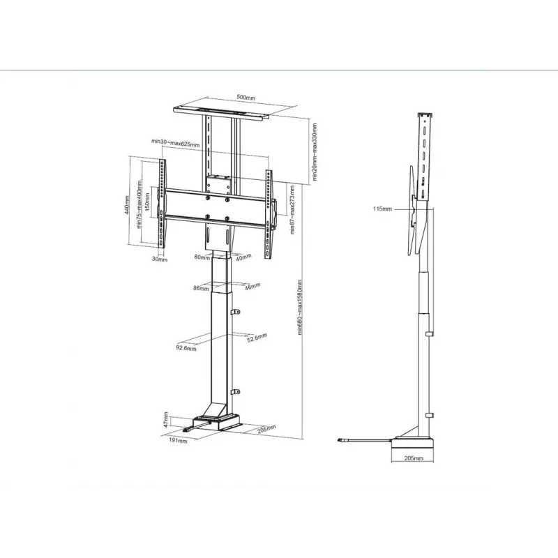 Multibrackets M Μοτοριζόμενη βάση TV Large αντοχή 50 kg οθόνες 37-65 ιντσών