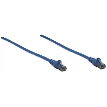 Intellinet Καλώδιο δικτύου patch, Cat6, 10 m, Μπλε, CCA, U/UTP, PVC, RJ45, επιχρυσωμένες επαφές, προστασία γλωττίδας, προστατευτικό κάλυμμα από τσάκισμα, ισόβια εγγύηση