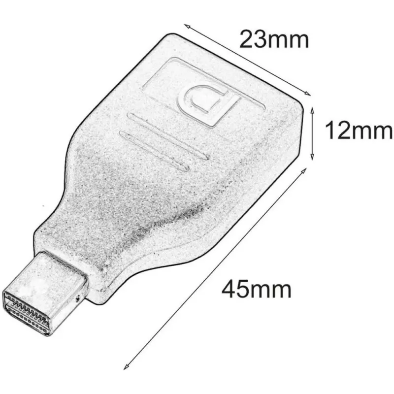 Techly IADAP DP-MDP2 Προσαρμογέας καλωδίου/προσαρμογέας DisplayPort Mini DisplayPort Μαύρο