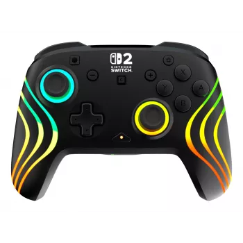 Ασύρματο RGB gaming χειριστήριο Turtle Beach Afterglow Wave μαύρο για Nintendo Switch 2 — Bluetooth/USB-C, ενσωματωμένη μπαταρία 20 h, καλώδιο 3 m