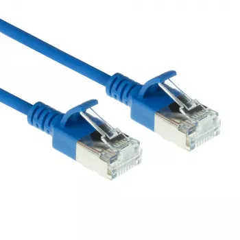 ACT μπλε 1,5 m LSZH U/FTP CAT6A καλώδιο patch Slimline κέντρου δεδομένων με προστασία γλωττίδας και βύσματα RJ45