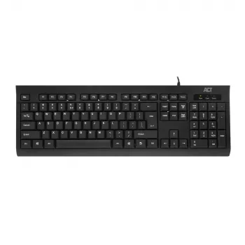 ACT Business πληκτρολόγιο USB (Qwerty/US-Layout), Full-Size (100 %), ενσύρματο, USB, μεμβράνης, QWERTY, μαύρο