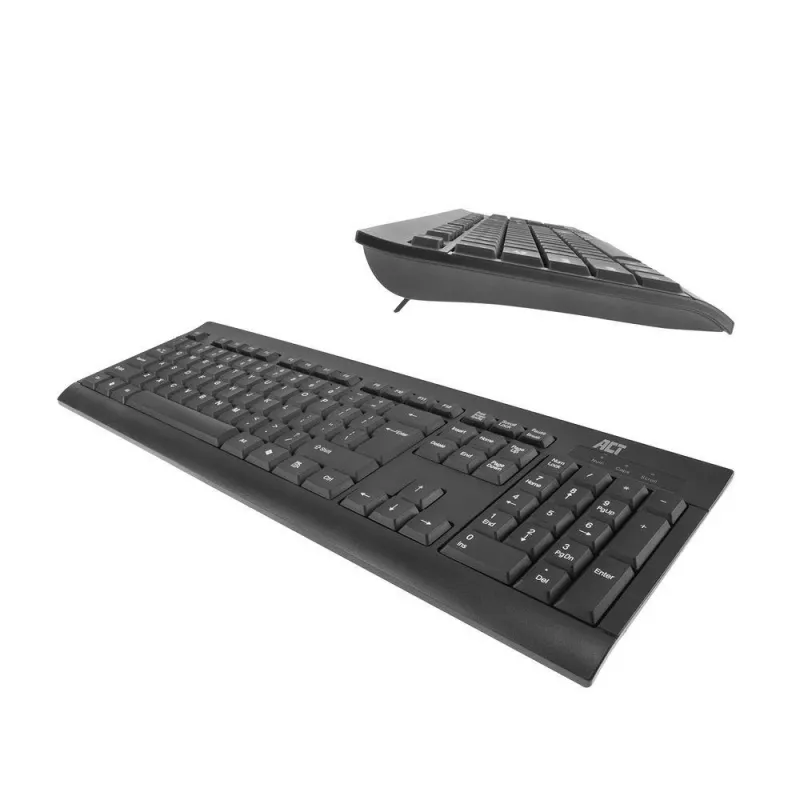 ACT Business πληκτρολόγιο USB (Qwerty/US-Layout), Full-Size (100 %), ενσύρματο, USB, μεμβράνης, QWERTY, μαύρο