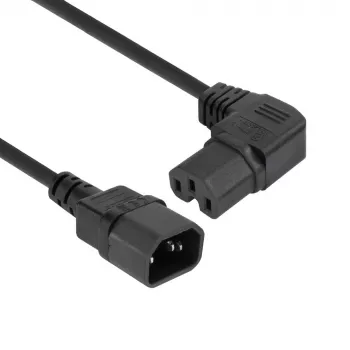 ACT καλώδιο τροφοδοσίας C14 - C15 (γωνιακό δεξιά) IEC60320 μαύρο 0,6 m