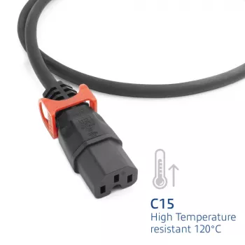 ACT καλώδιο τροφοδοσίας C14 IEC Lock+ Dual Locking - C15 IEC Lock+ μαύρο 2 m, PC3872