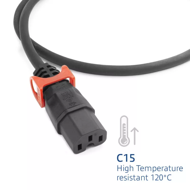 ACT καλώδιο τροφοδοσίας C14 IEC Lock+ Dual Locking - C15 IEC Lock+ μαύρο 2 m, PC3872