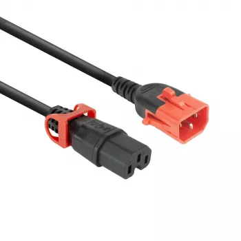 ACT καλώδιο τροφοδοσίας C14 IEC Lock+ Dual Locking - C15 IEC Lock+ μαύρο 3 m, PC3876