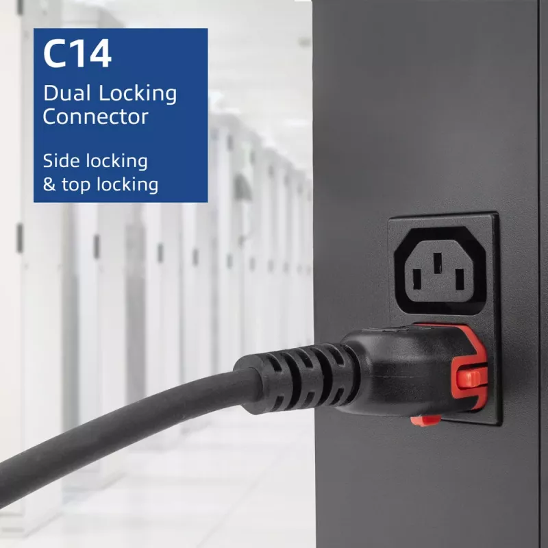 ACT καλώδιο τροφοδοσίας C14 IEC Lock+ Dual Locking - C15 IEC Lock+ μαύρο 3 m, PC3876