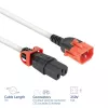 ACT καλώδιο τροφοδοσίας C14 IEC Lock+ Dual Locking - C15 IEC Lock+ λευκό 3 m, PC3879