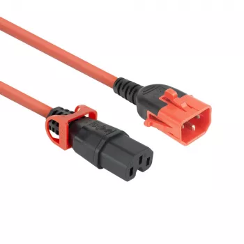 ACT καλώδιο τροφοδοσίας C14 IEC Lock+ Dual Locking - C15 IEC Lock+ κόκκινο 1 m, PC3869