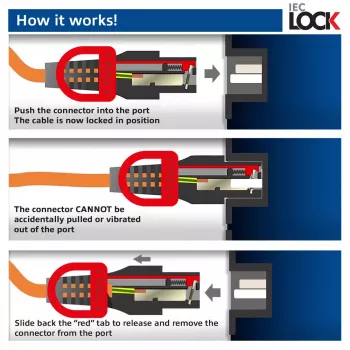 ACT καλώδιο τροφοδοσίας C14 IEC Lock+ Dual Locking - C15 IEC Lock+ μπλε 2 m, PC3874