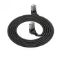 ACT μαύρο 5 μέτρα U/UTP CAT6A LSZH Slimline καλώδιο patch με βύσματα RJ45 90° γωνιακό προς τα πάνω σε 90° γωνιακό προς τα πάνω