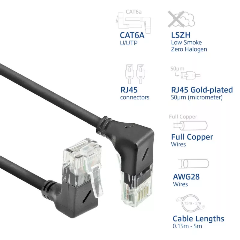 ACT DD7901 καλώδιο δικτύου μαύρο 1 m Cat6a U/UTP (UTP)