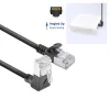 ACT DA4930 0,15 m U/FTP Cat6A LSZH Slimline καλώδιο patch, RJ45 90° γωνιακό σε ευθύ, μαύρο