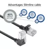 ACT DA4930 0,15 m U/FTP Cat6A LSZH Slimline καλώδιο patch, RJ45 90° γωνιακό σε ευθύ, μαύρο