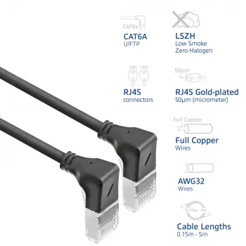ACT καλώδιο δικτύου DA5900 Cat6a U/FTP (STP), RJ-45 σε RJ-45, 0,5 m, μαύρο