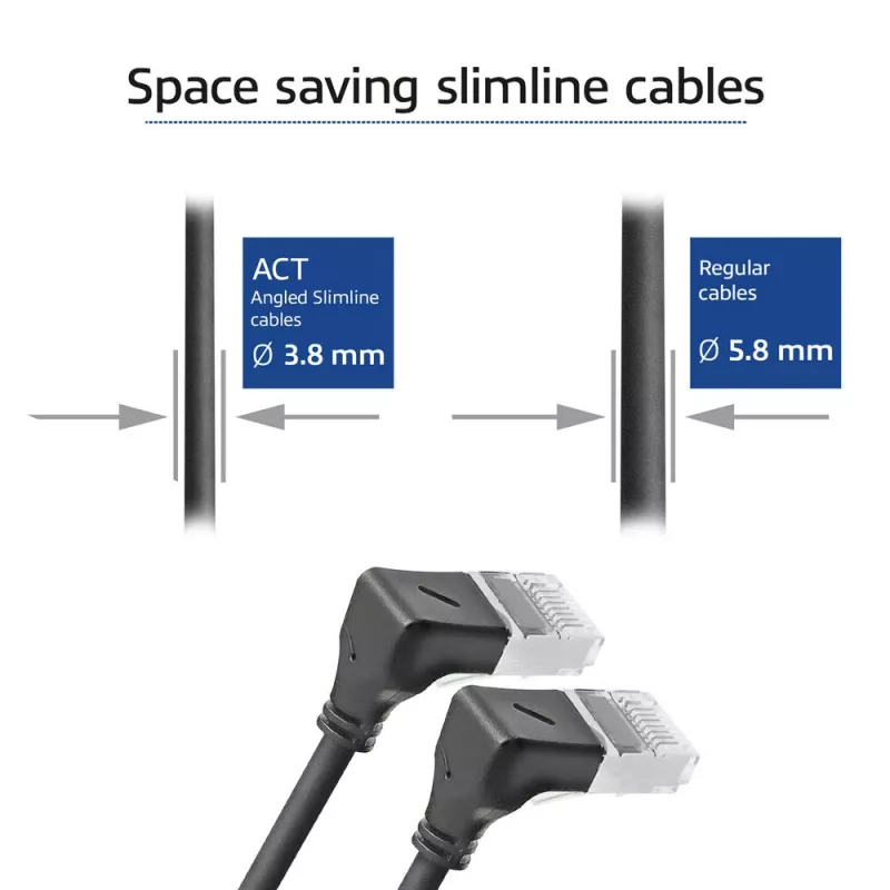 Καλώδιο δικτύου ACT DA5901 Cat6a U/FTP (STP) μαύρο 1 m RJ-45 σε RJ-45