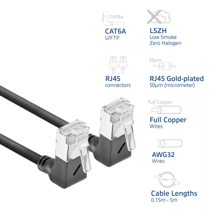 Καλώδιο δικτύου ACT DA6903 Cat6a U/FTP (STP) RJ-45 σε RJ-45 μαύρο 3 m