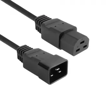 Καλώδιο τροφοδοσίας ACT C20–C21 IEC60320 μαύρο 1,5 m, 16 A, 250 V