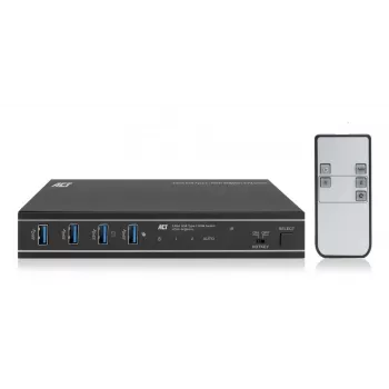 Διακόπτης KVM ACT 2-Port USB-C/HDMI 4K@60Hz AC7922 με πληκτρολόγιο/ποντίκι USB, βίντεο HDMI, 100W PD