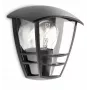 Επιτοίχιο φωτιστικό Philips myGarden Creek 60W E27 χωρίς λαμπτήρα, εξωτερικό επιτοίχιο φωτιστικό, μαύρο, μέταλλο, IP44, κήπος, βεράντα, II