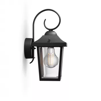 Εξωτερικό φωτιστικό τοίχου Philips myGarden Buzzard 60 W E27 μαύρο αλουμίνιο (χωρίς λαμπτήρα)
