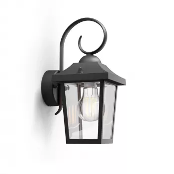 Εξωτερικό φωτιστικό τοίχου Philips myGarden Buzzard 60 W E27 μαύρο αλουμίνιο (χωρίς λαμπτήρα)