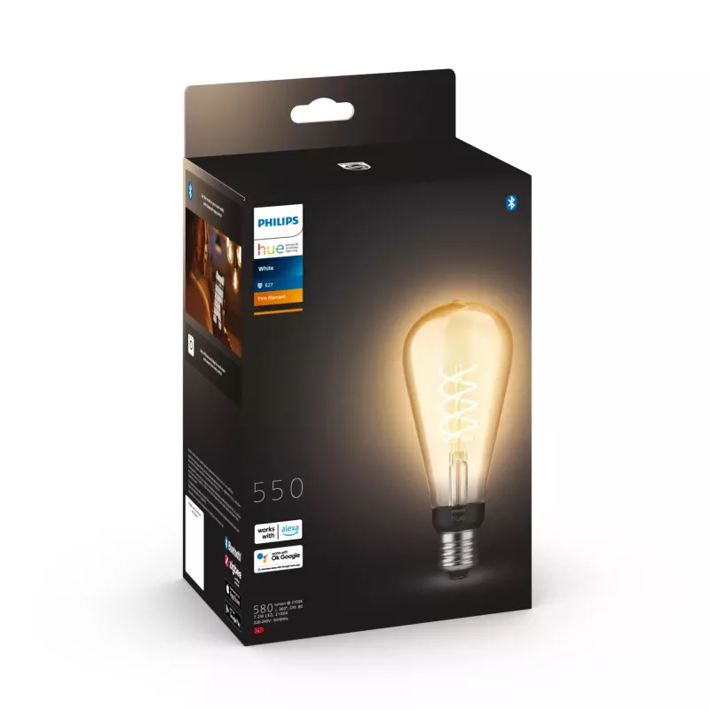 Έξυπνος λαμπτήρας Philips 1 τεμ. ST72 E27 Filament Edison Bluetooth Zigbee