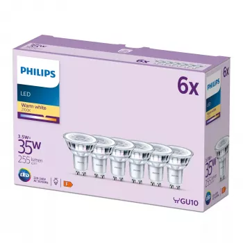 Spot Philips 35W PAR16 GU10 x6, 3,5 W, 35 W, GU10, 255 lm, 15000 h, θερμό λευκό